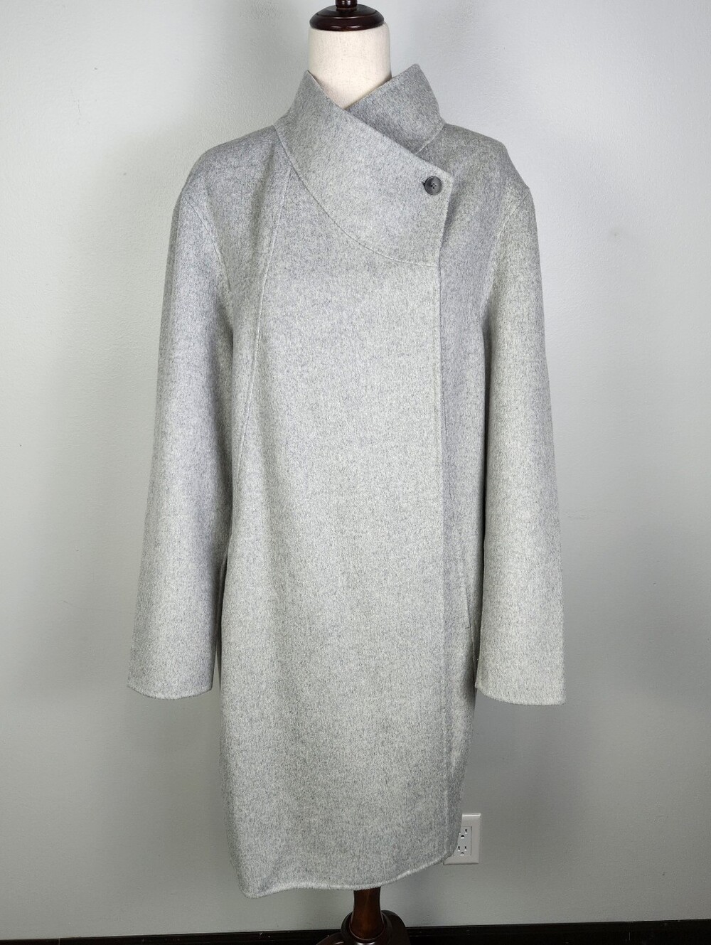 NWT Banana Republic Gray Wool Blend Wrap Coat Size XXL Old Money Elegant #749
